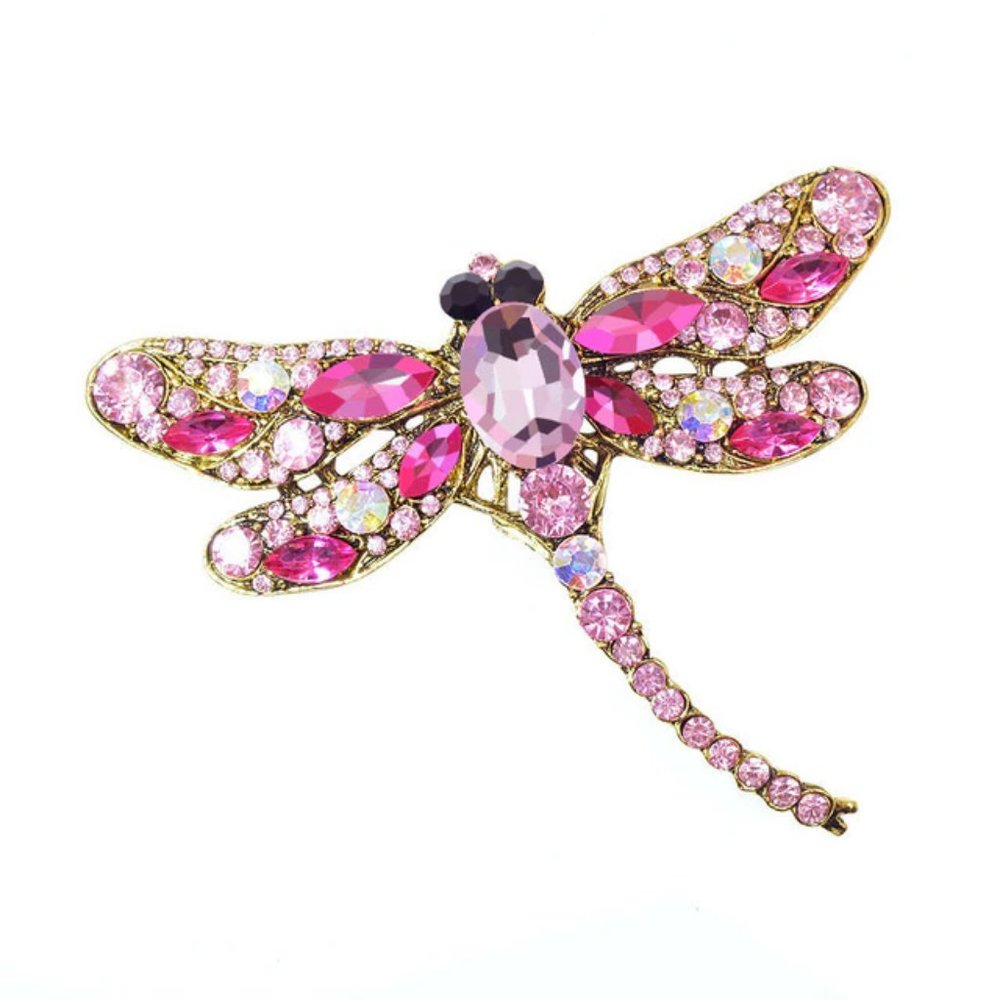 Pink Dragonfly Brooch
